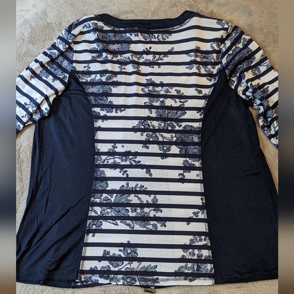 Vex navy/white striped zip-up cardigan XXL - Picture 6 of 9